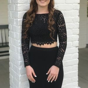 Black Long Sleeve Prom Dress
